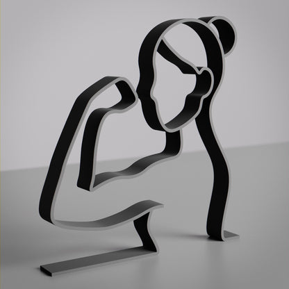 Feminist/We Can Do It - Customized Line Art Figure