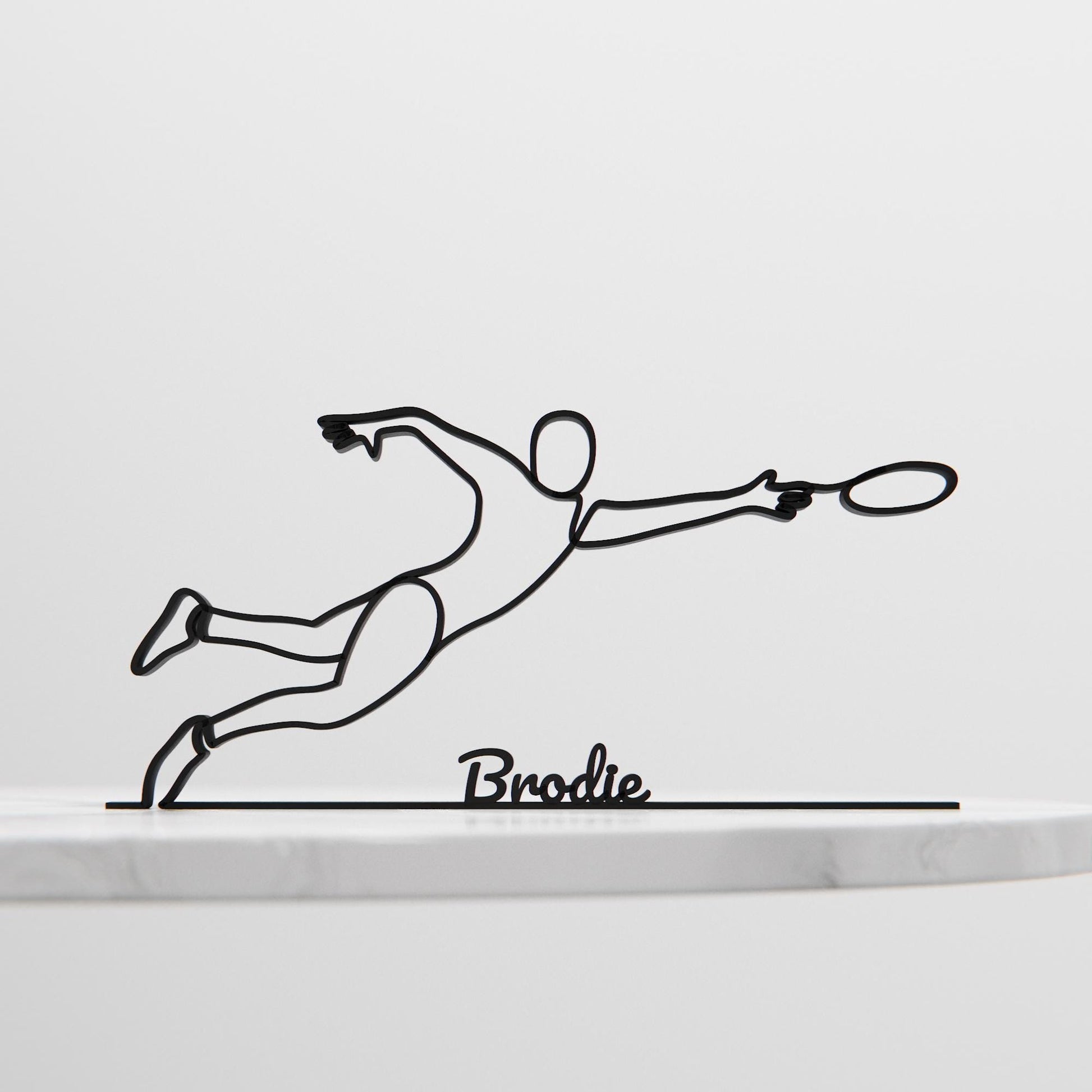 Frisbee Player 02 - Customized Line Art Figure