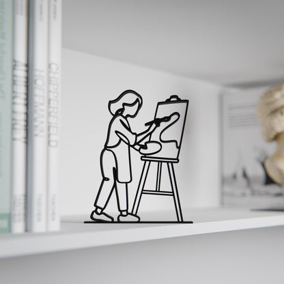Young Female Painter - Customized Line Art Figure