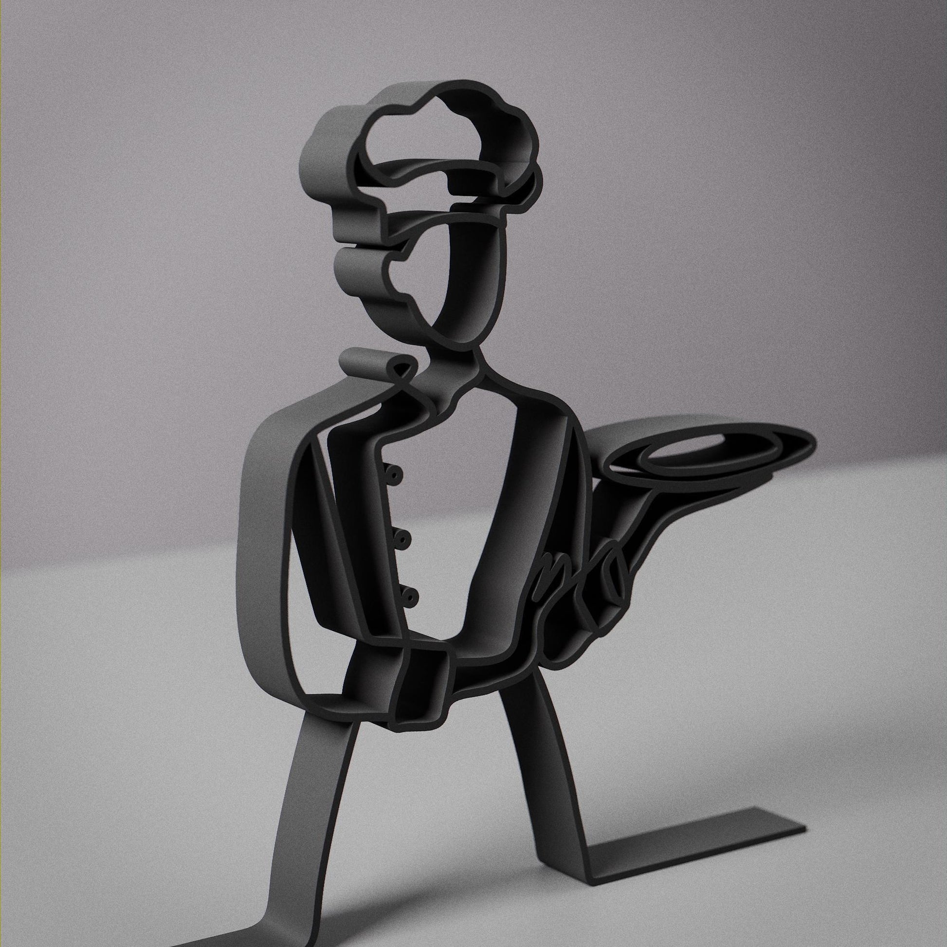 Female Chef - Customized Line Art Figure