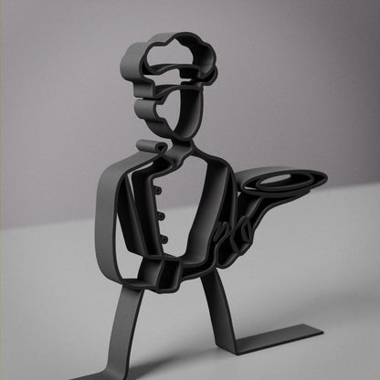 Female Chef - Customized Line Art Figure