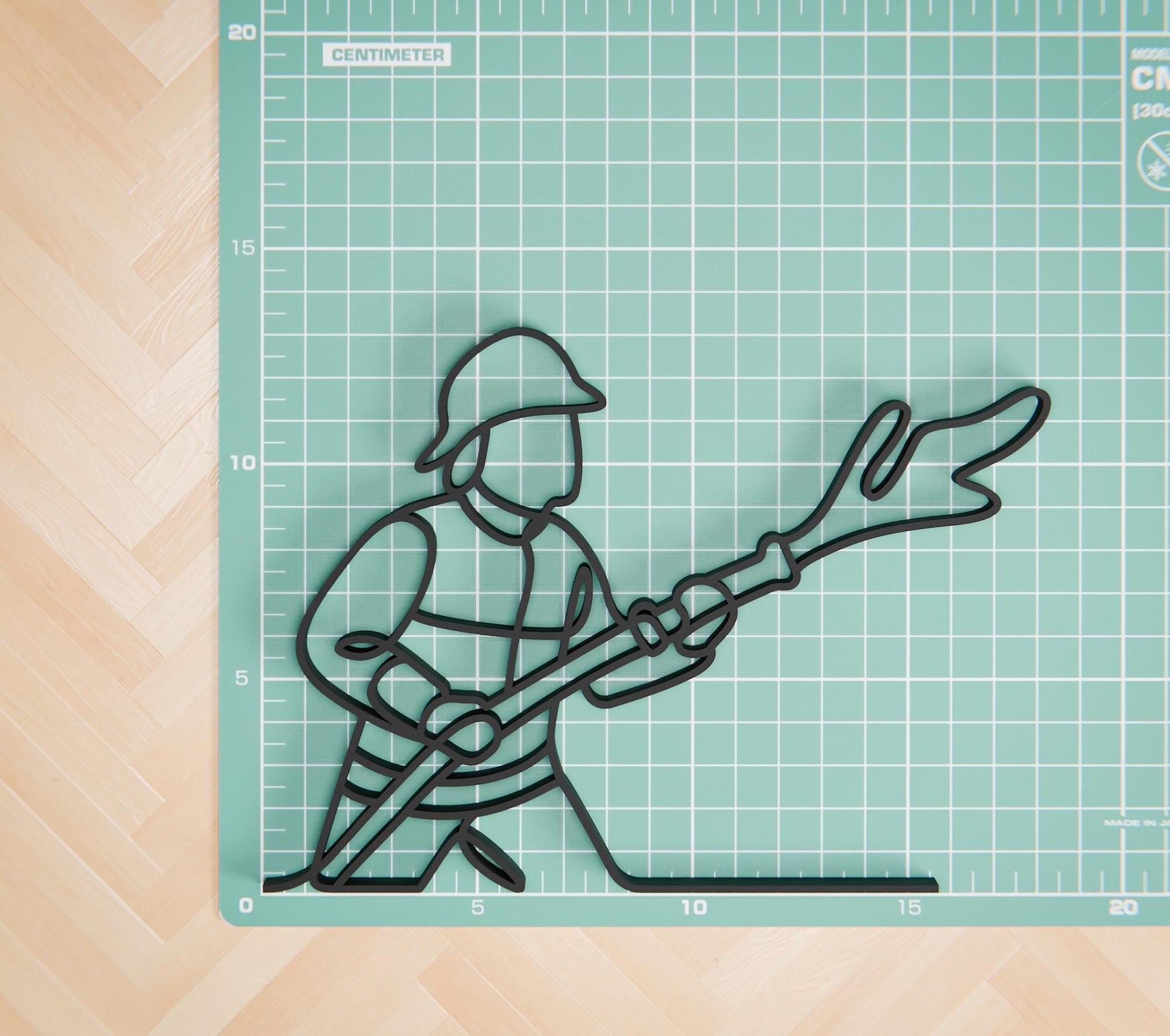 Personalized Fireman Figure - Minimalist Line Art Sculpture