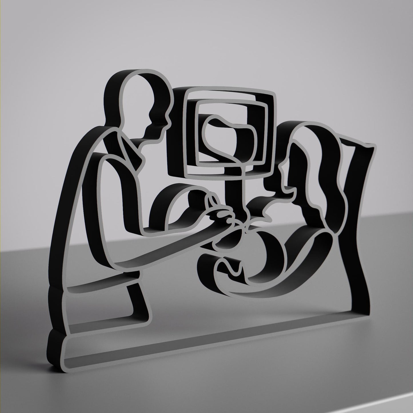 Personalized Gynecologist Figure - Minimalist Line Art Sculpture