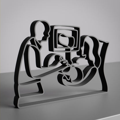 Personalized Gynecologist Figure - Minimalist Line Art Sculpture