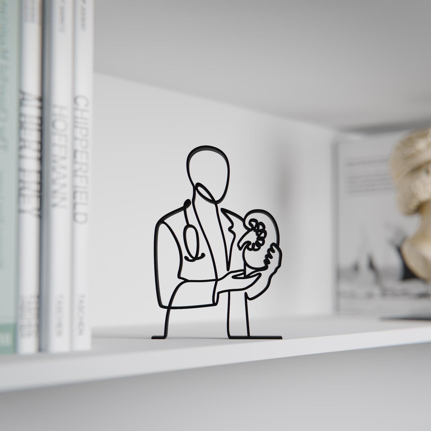 Personalized Nephrologist Figure - Minimalist Line Art Sculpture