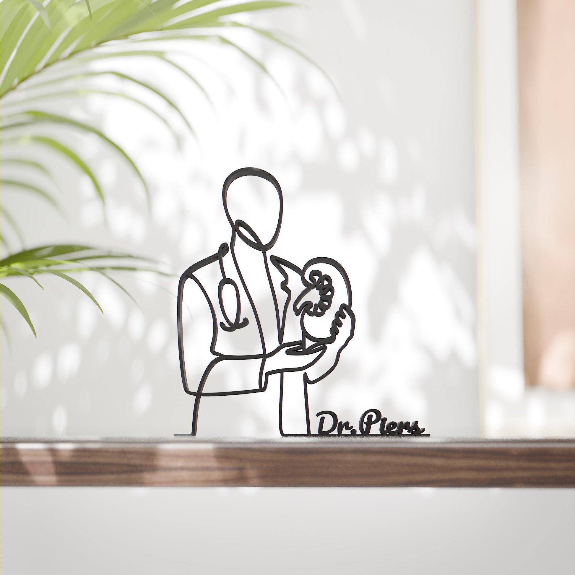 Personalized Nephrologist Figure - Minimalist Line Art Sculpture