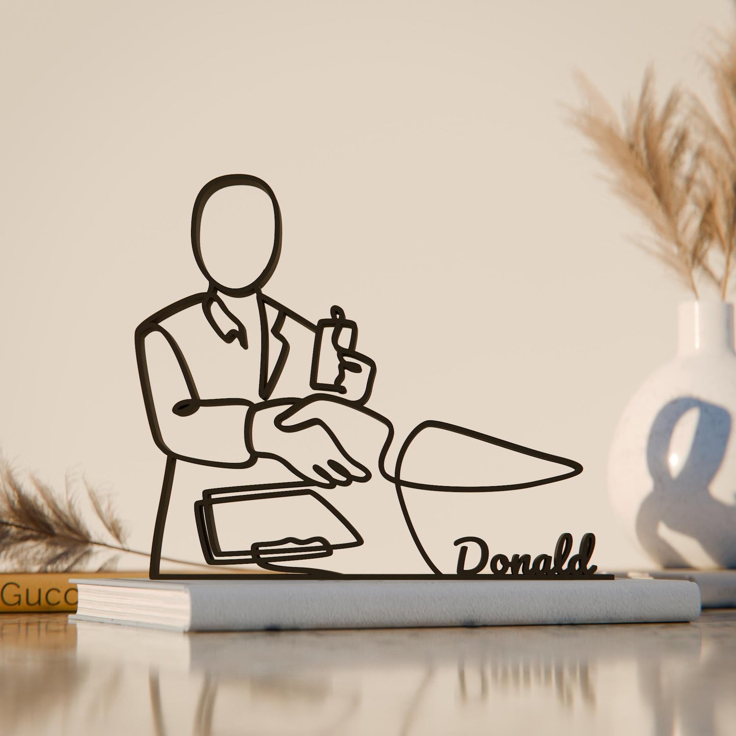 Personalized Human Resources Specialist Figure - Minimalist Line Art Sculpture