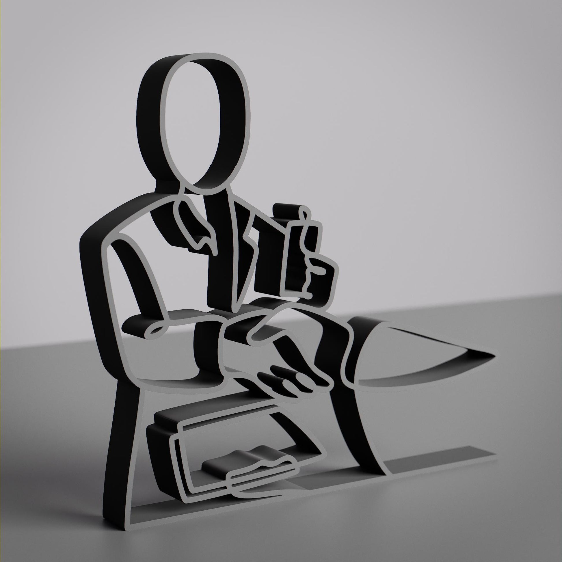 Personalized Human Resources Specialist Figure - Minimalist Line Art Sculpture
