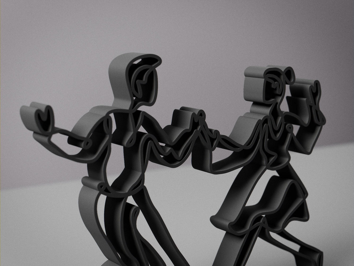 Lindy Hop Dancers - Customized Line Art Figure