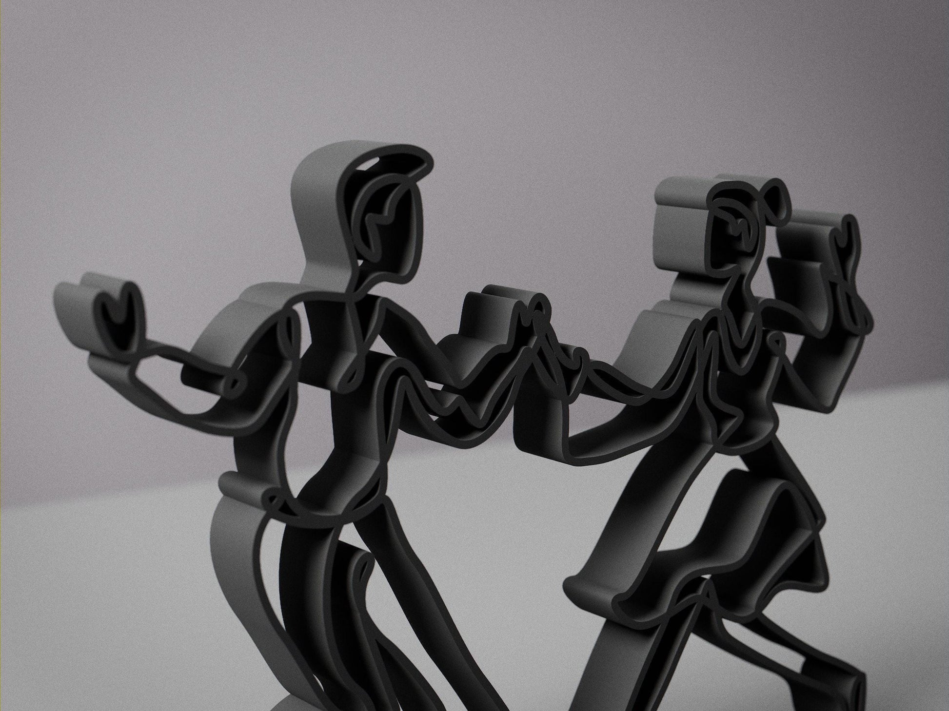 Lindy Hop Dancers - Customized Line Art Figure