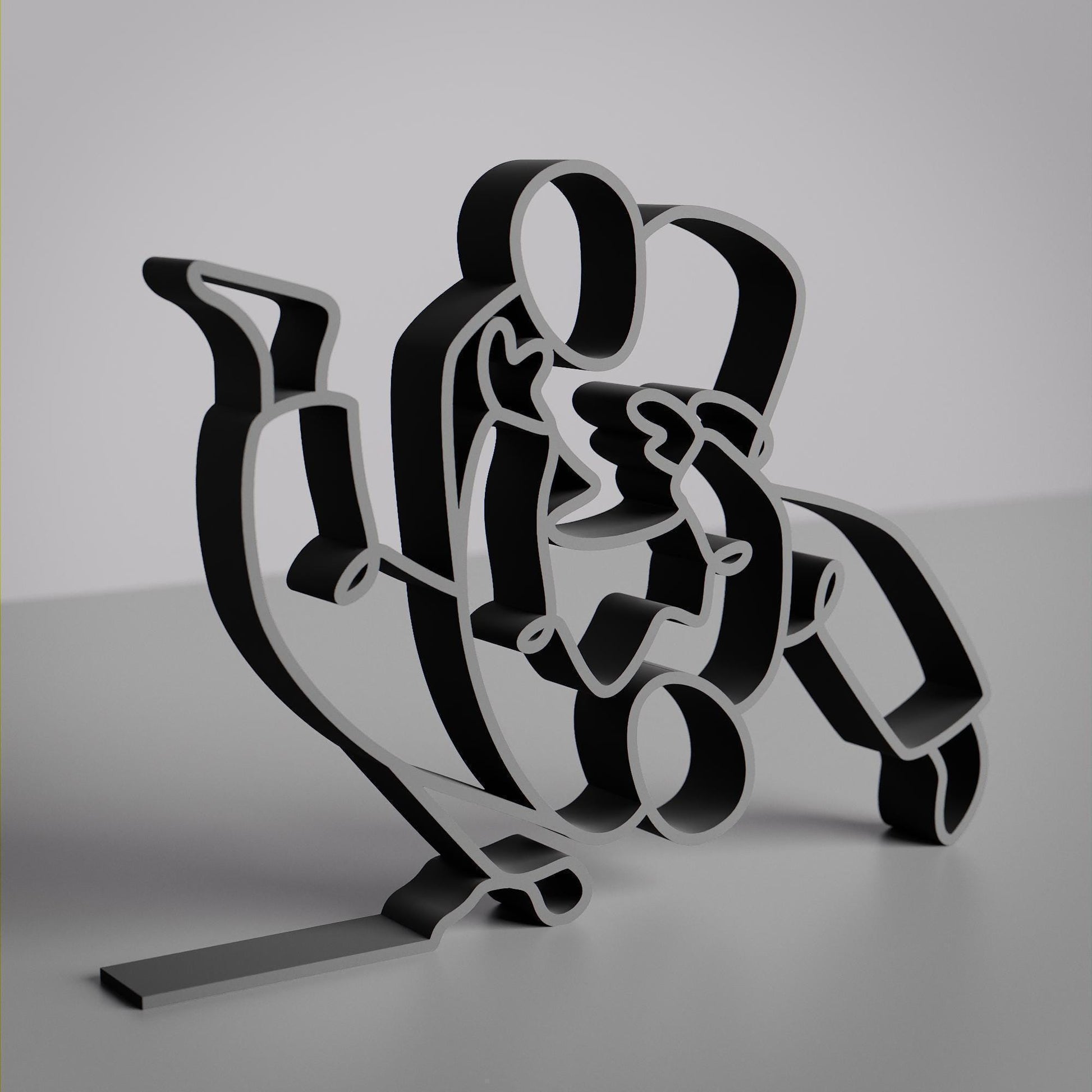 Jiu jitsu Fighter - Customized Line Art Figure