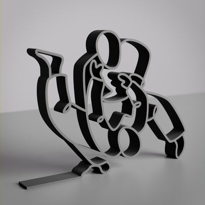 Jiu jitsu Fighter - Customized Line Art Figure