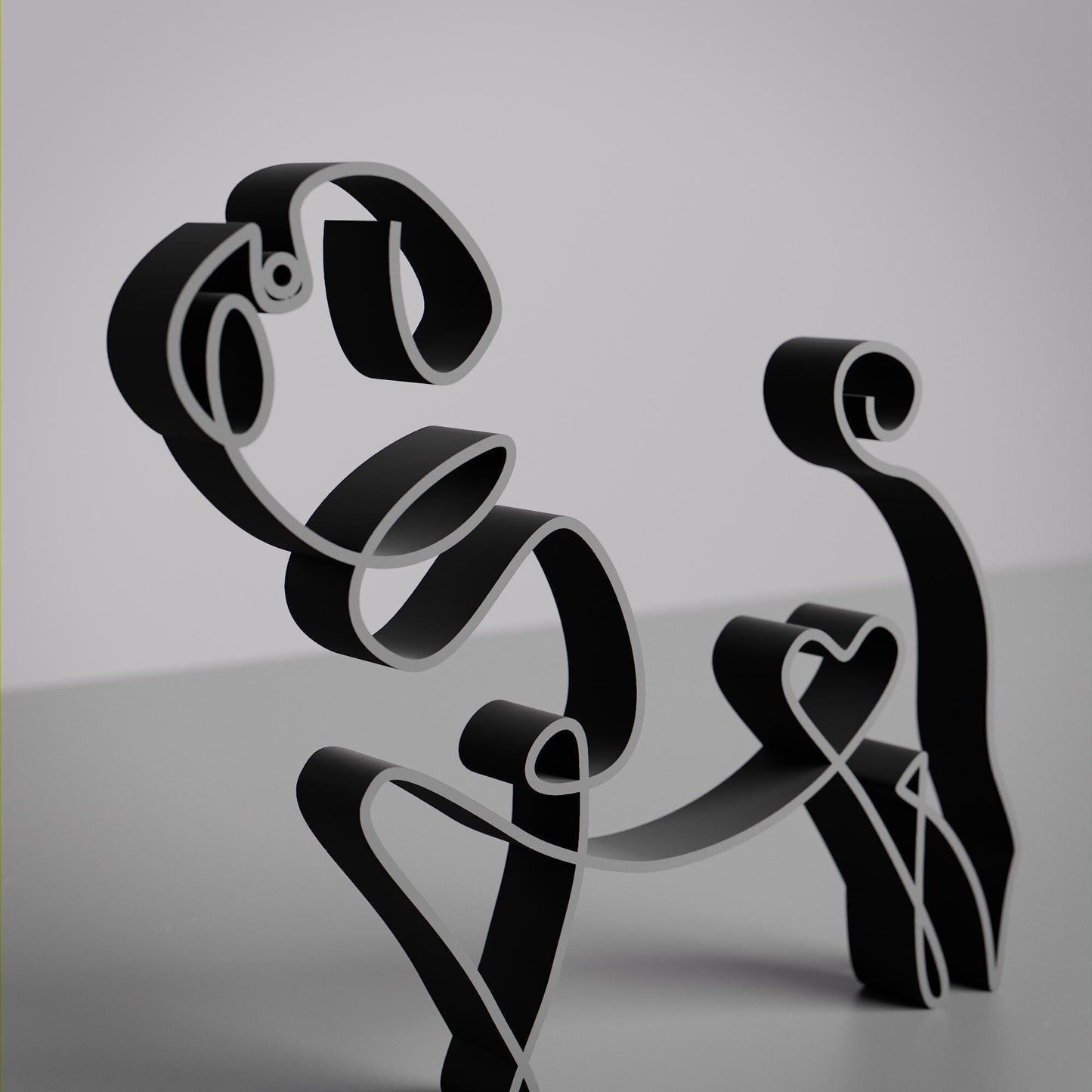 Pug Dog 79 - Line Art Figure