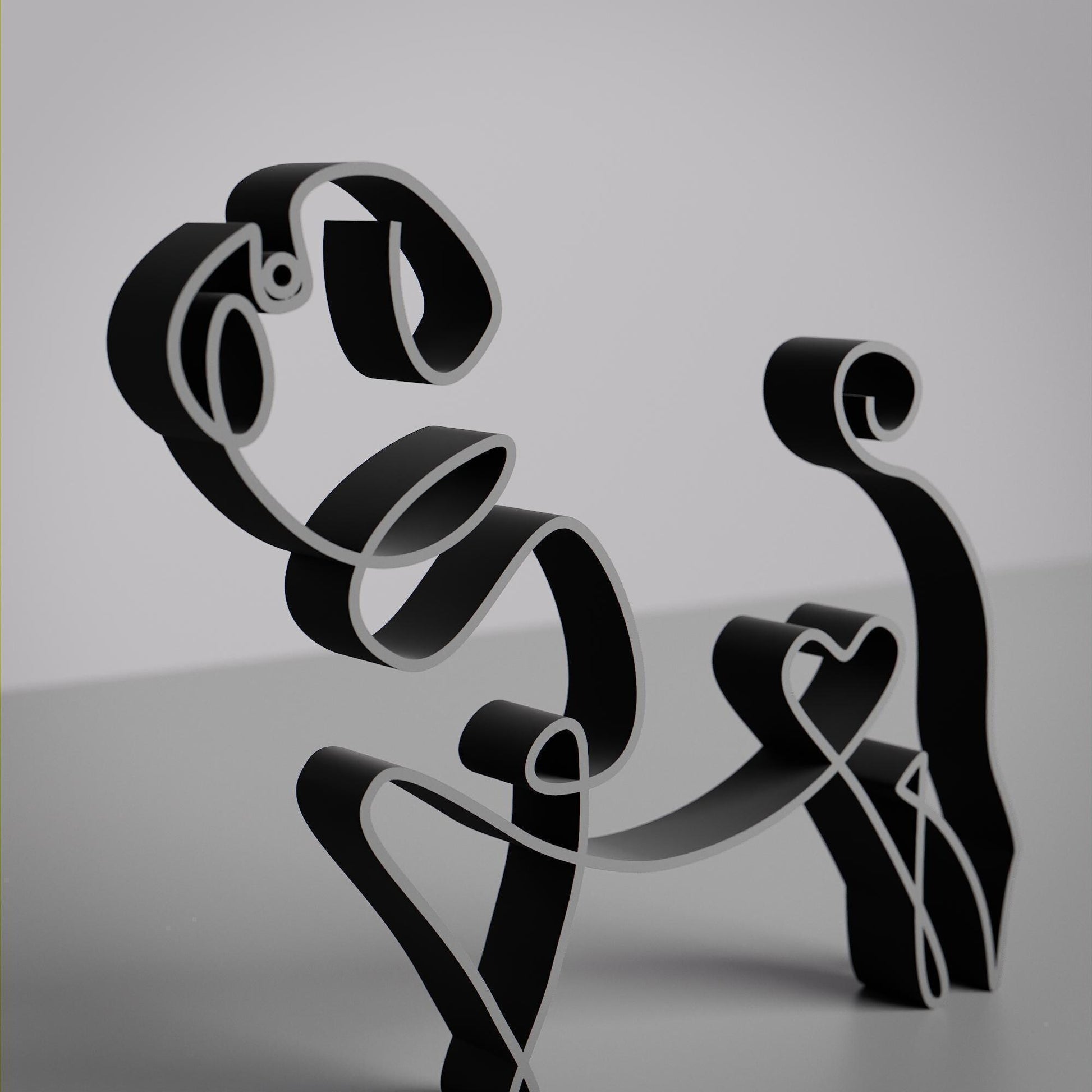 Pug Dog 79 - Line Art Figure