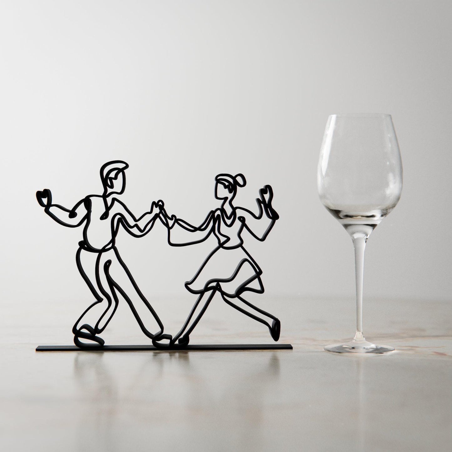 Lindy Hop Dancers - Customized Line Art Figure
