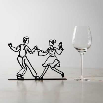 Lindy Hop Dancers - Customized Line Art Figure