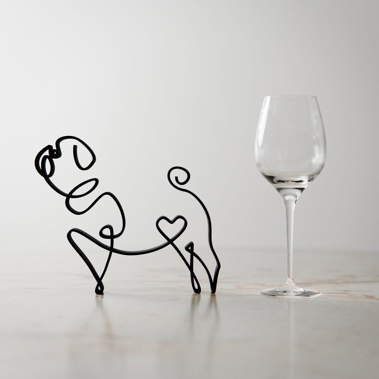 Pug Dog 79 - Line Art Figure