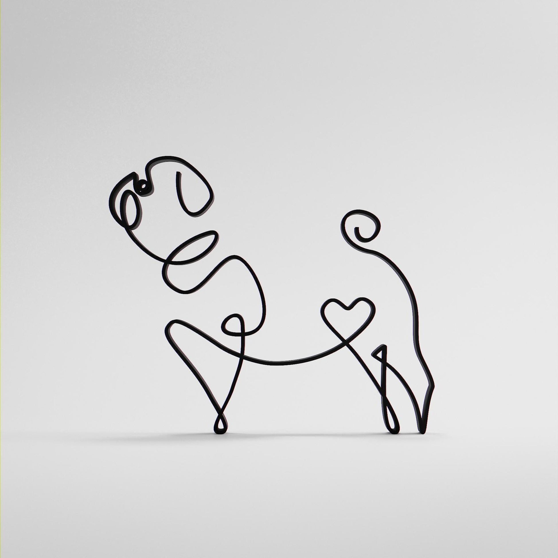 Pug Dog 79 - Line Art Figure