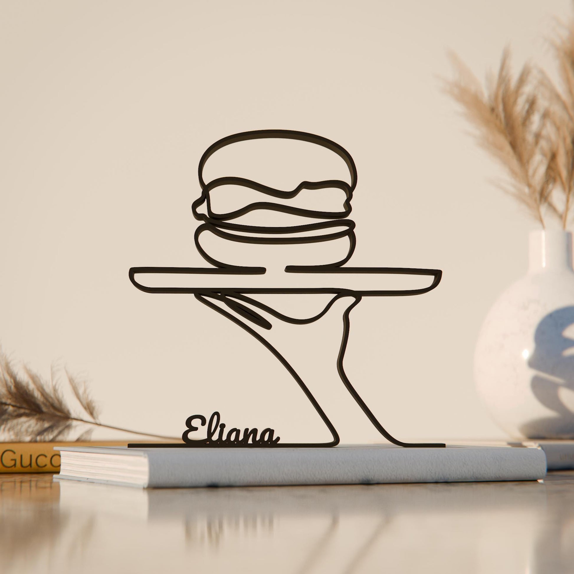 Fast Food Worker - Customized Line Art Figure