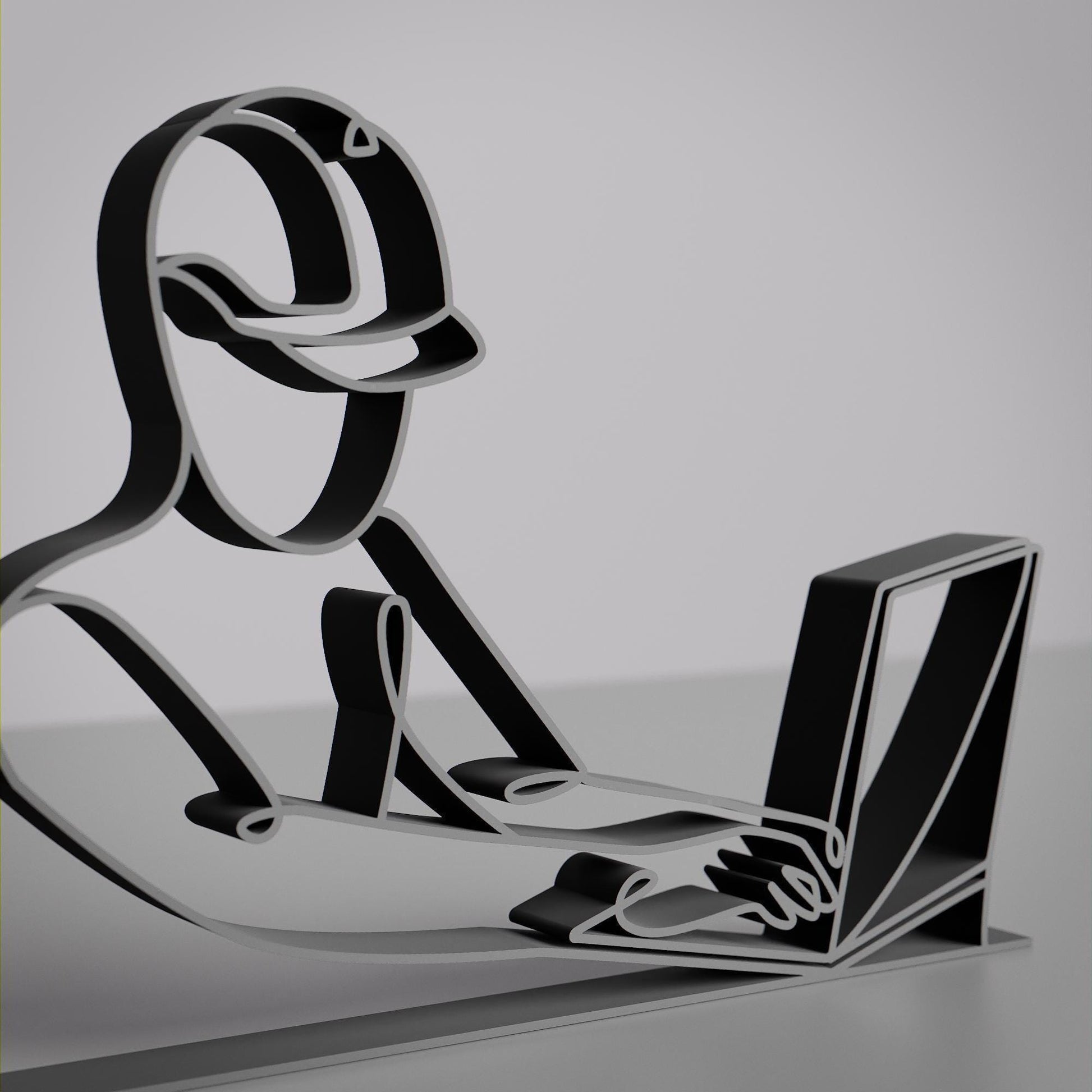 Computer Engineer - Customized Line Art Figure