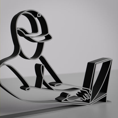 Computer Engineer - Customized Line Art Figure