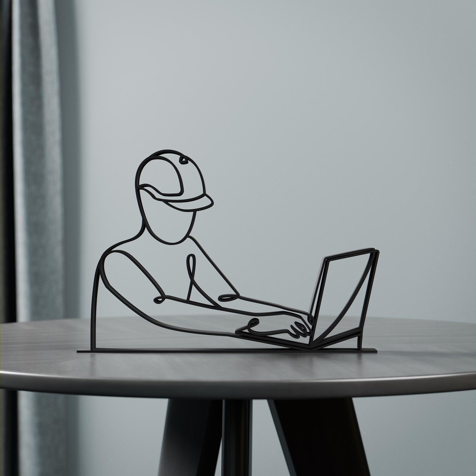 Computer Engineer - Customized Line Art Figure