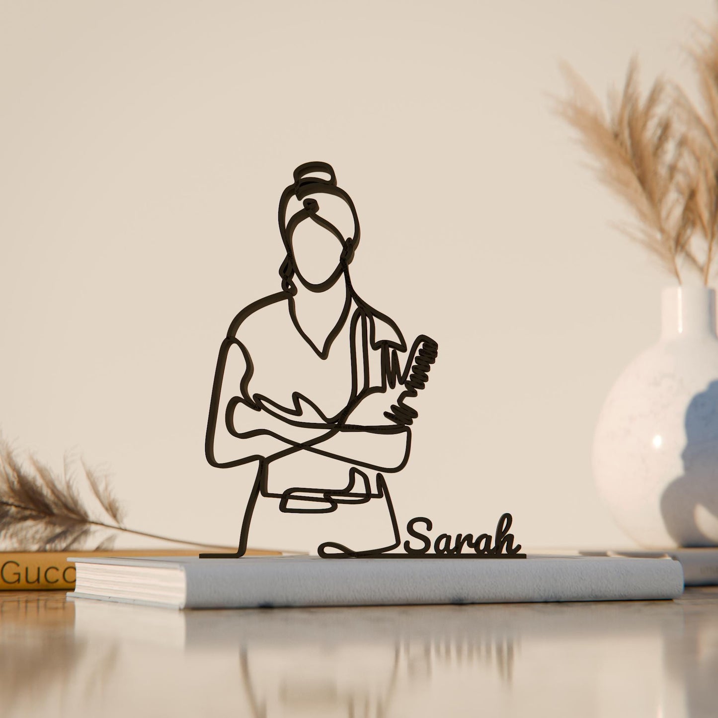 Hairdresser - Customized Line Art Figure