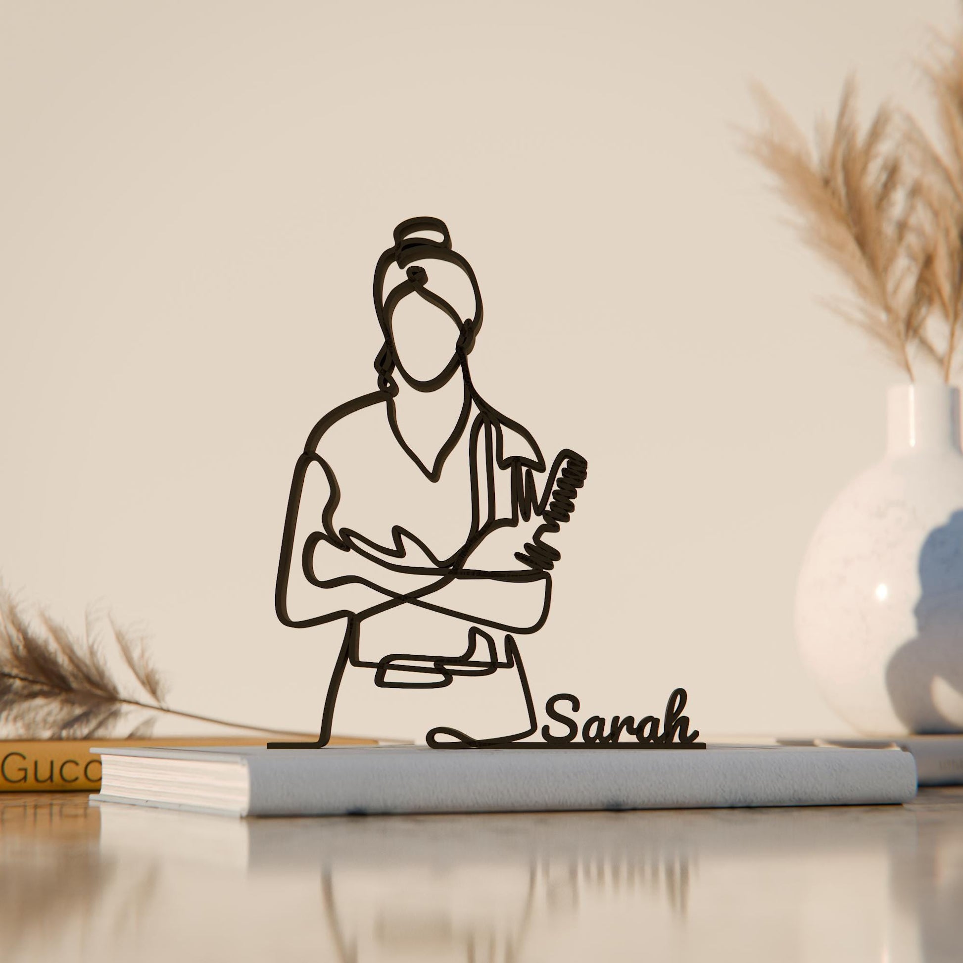 Hairdresser - Customized Line Art Figure