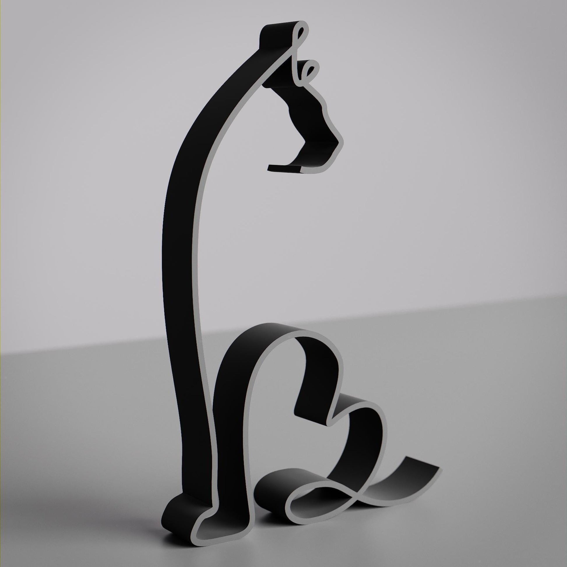 Maine Coon Cat 03 - Line Art Figure