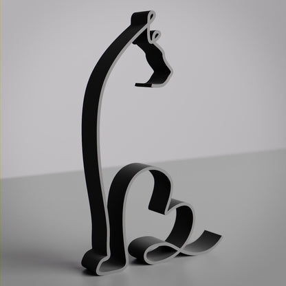 Maine Coon Cat 03 - Line Art Figure