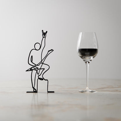 Metalhead Guitarist - Customized Line Art Figure