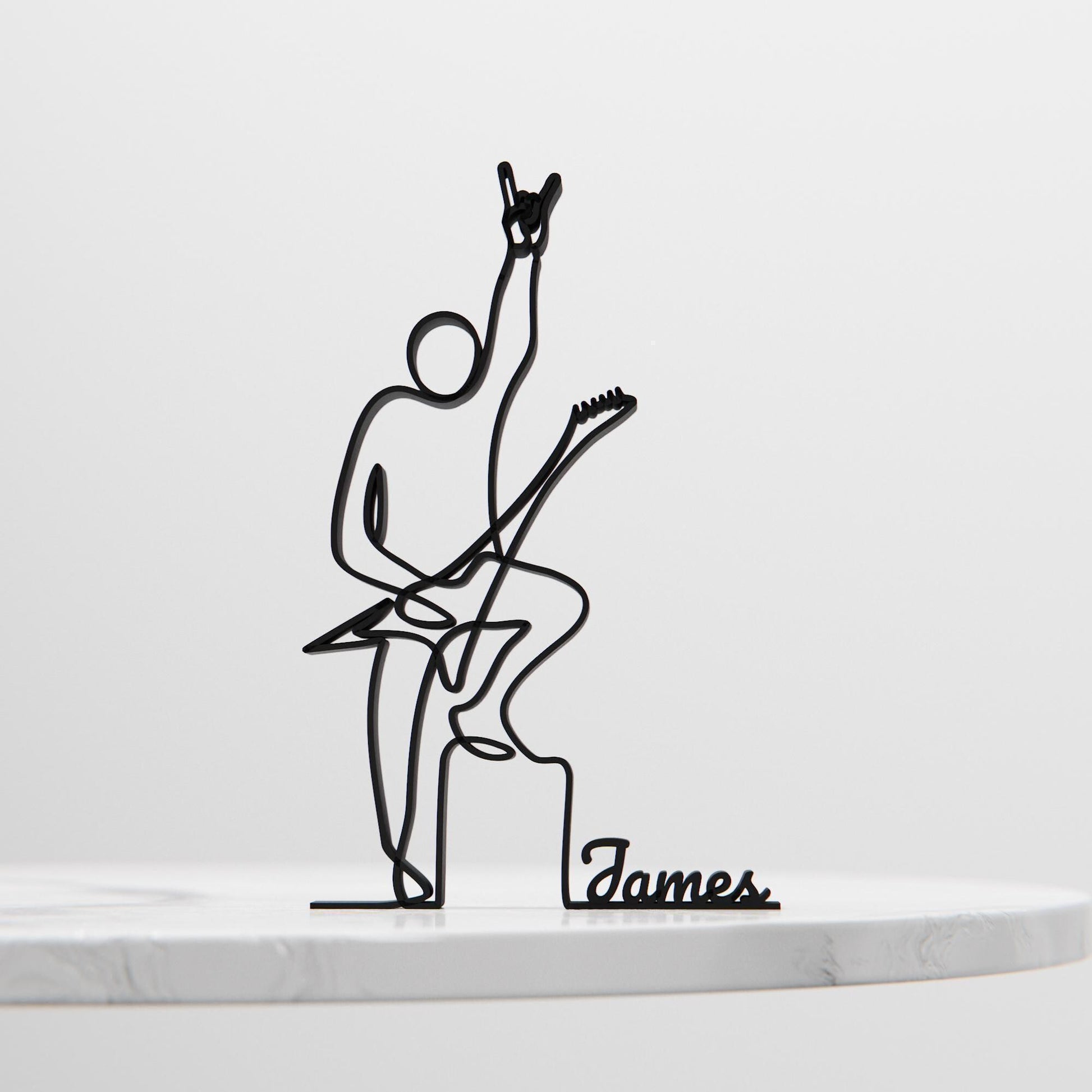 Metalhead Guitarist - Customized Line Art Figure