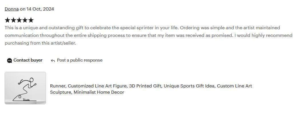 Runner - Customized Line Art Figure