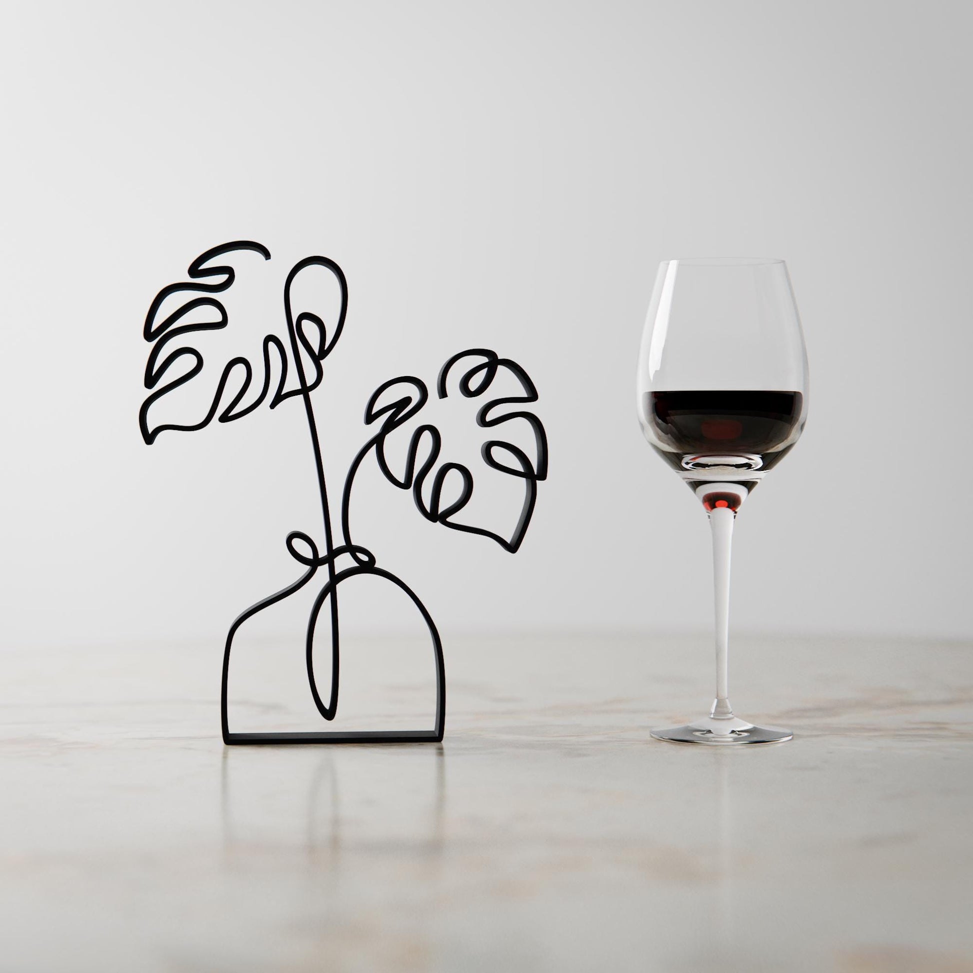 Monstera Plant - Line Art Figure