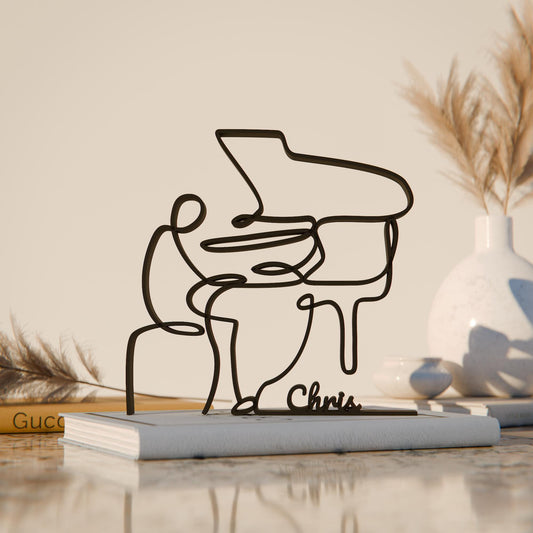 Pianist - Customized Line Art Figure