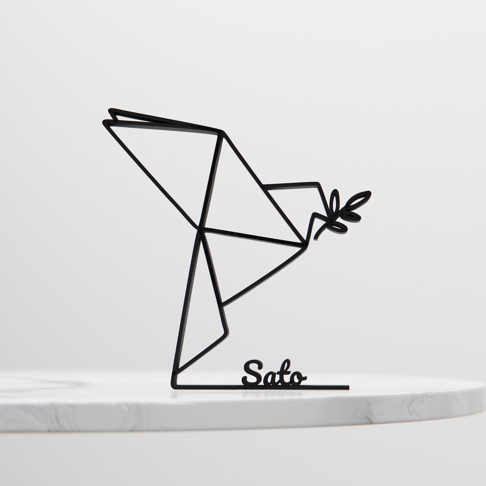 Origami Dove - Customized Line Art Figure