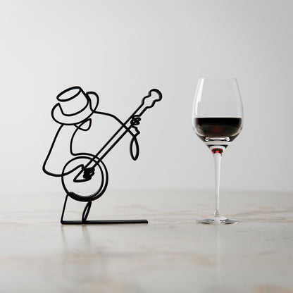 Banjo Player - Customized Line Art Figure