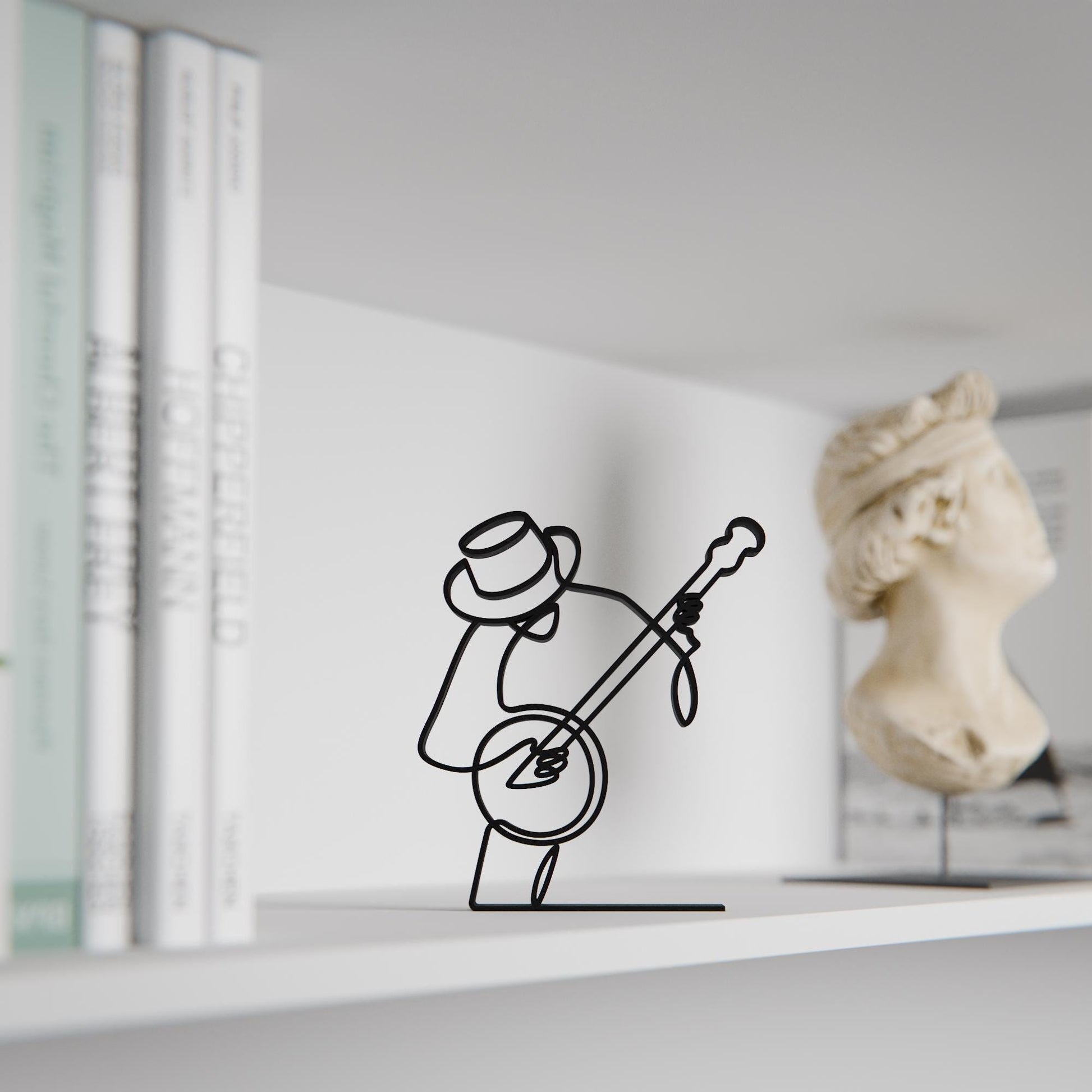 Banjo Player - Customized Line Art Figure