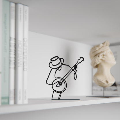 Banjo Player - Customized Line Art Figure