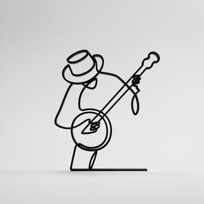Banjo Player - Customized Line Art Figure