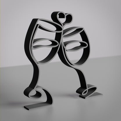 Wine Glasses - Customized Line Art Figure
