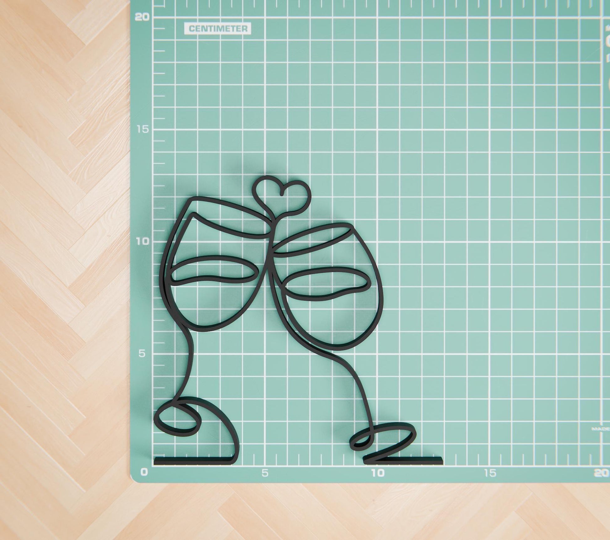 Wine Glasses - Customized Line Art Figure