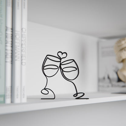 Wine Glasses - Customized Line Art Figure