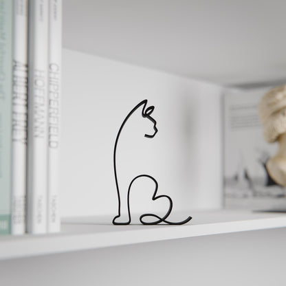 Devon Rex Cat 09 - Line Art Figure