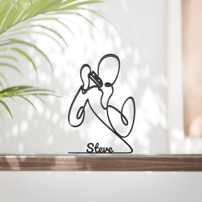 Harmonica Player - Customized Line Art Figure