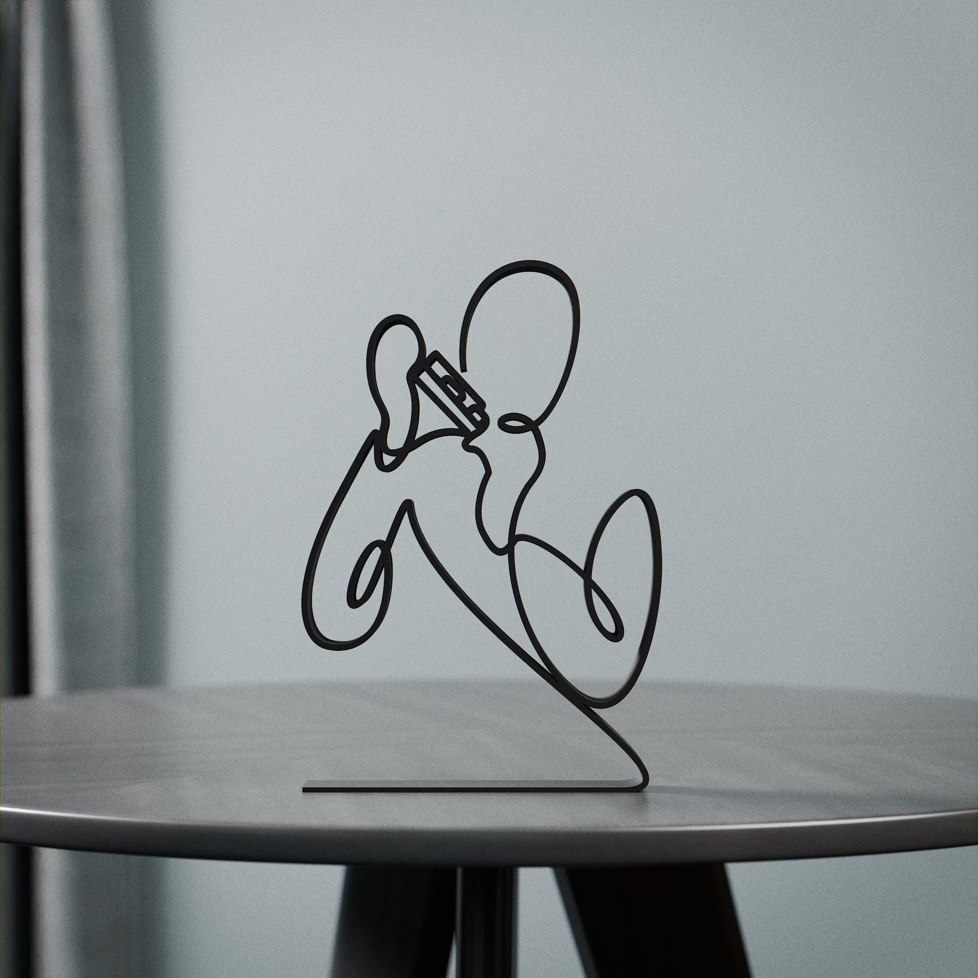 Harmonica Player - Customized Line Art Figure