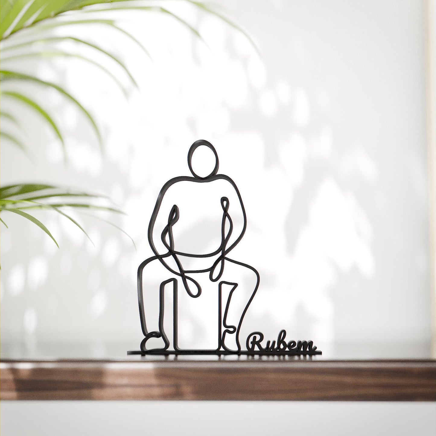 Cajon Player - Customized Line Art Figure