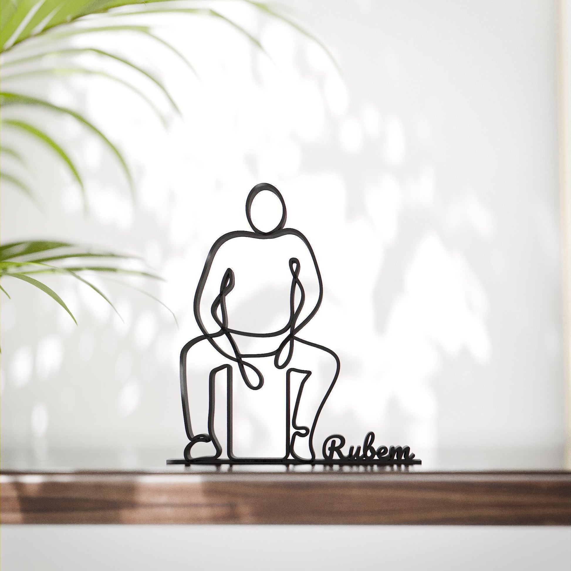 Cajon Player - Customized Line Art Figure