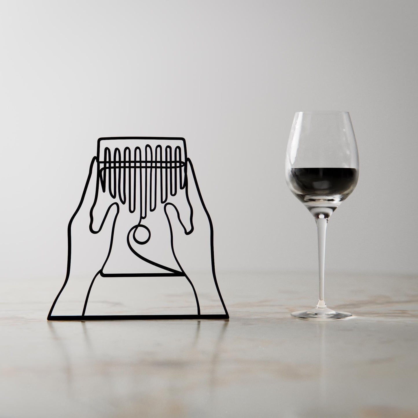 Kalimba Player - Customized Line Art Figure