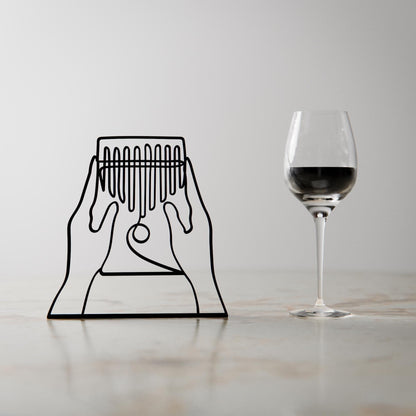 Kalimba Player - Customized Line Art Figure